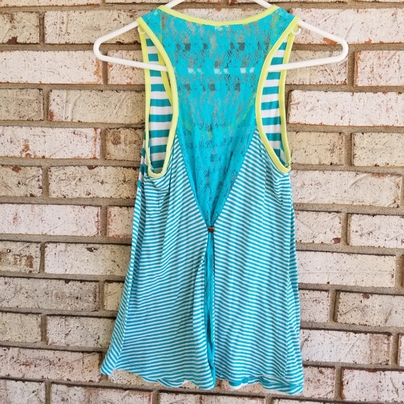 Striped Lace Accented Tank☀️ - Picture 2 of 3